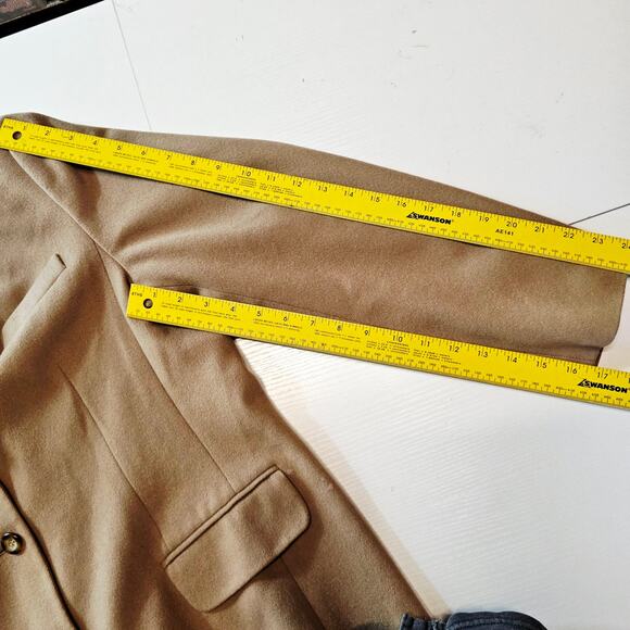 L.L. Bean Wool Cashmere Worsted Tan Blazer Coat Jacket Women's Plus 16 R 3715 - Picture 7 of 9